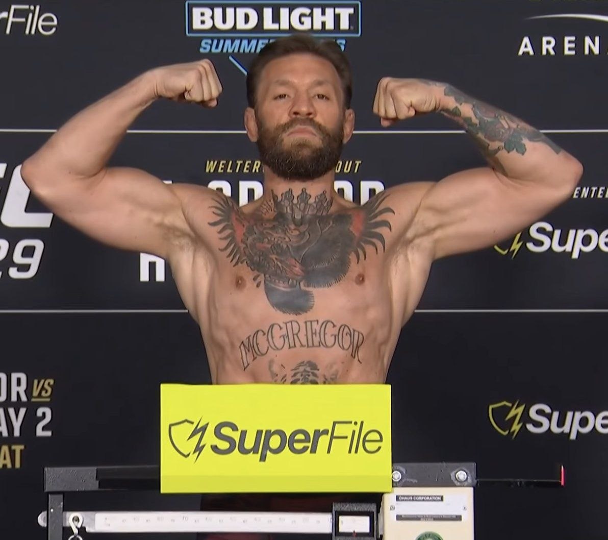 Conor McGregor at the UFC 329 weigh-ins